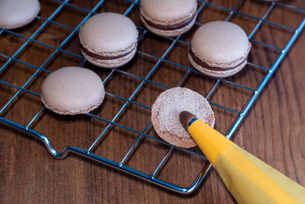 Macarrón de chocolate