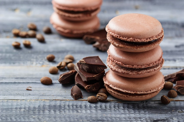 Macarrones Franceses Con Granos De Café