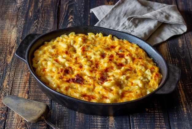 Macarrones con queso de plato americano.