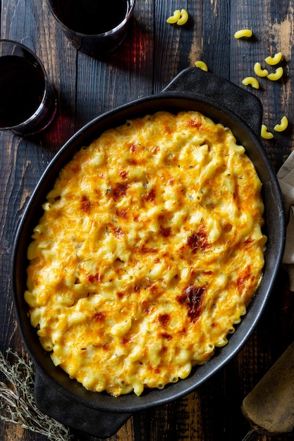 Macarrones con queso de plato americano.