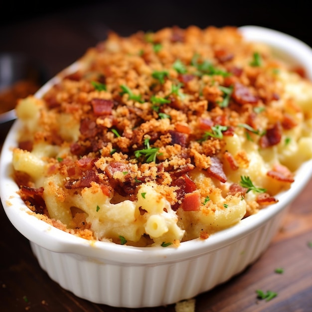 macarrones con tocino y queso