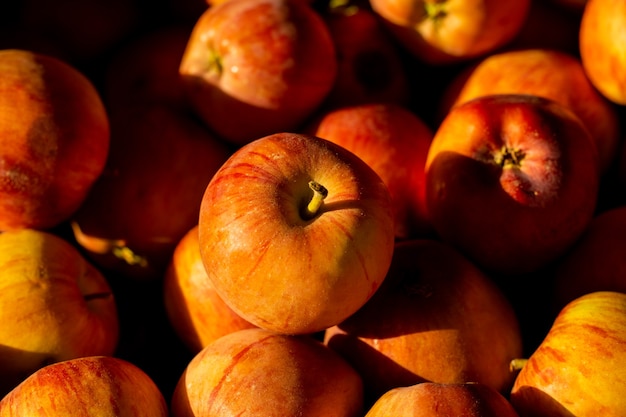 Maçãs frescas no mercado