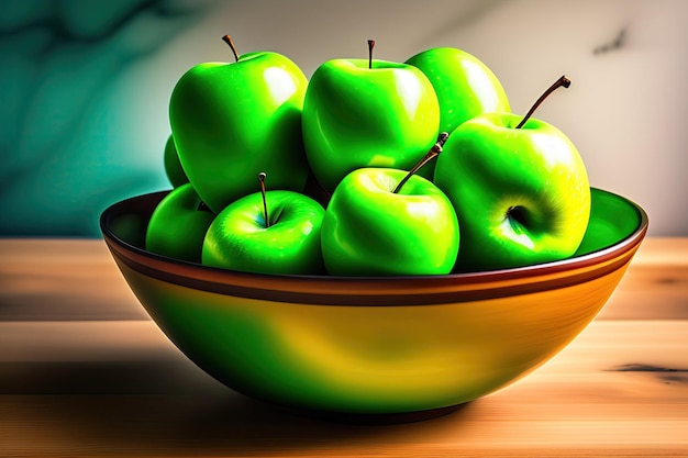 Maçãs verdes em uma tigela