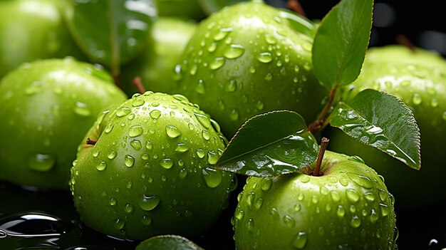 maçãs verdes em verde