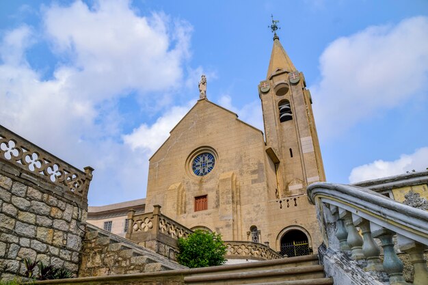 Macau, China - 2. April 2020: Kirche Unserer Lieben Frau von Penha auf Colina da Penha in Macao