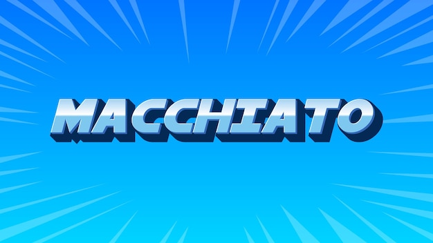 Macchiato 3D blauer Text