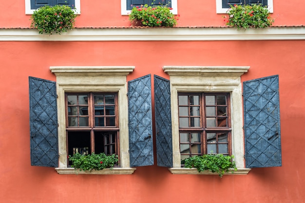 Maceta decorada con ventanas