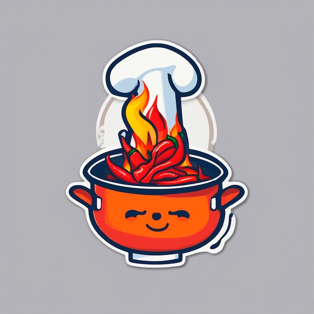 Machen Sie ein Logo von Power House und das Konzept ist Chef Cap und Hot Fire Chilli Powerspicy