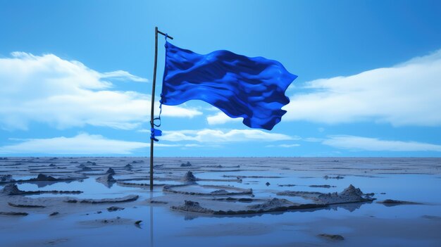 Machen Sie ein Mockup der schwingenden Flagge mit einem kostenlosen Foto in HD-Hintergrund