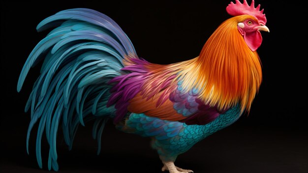 El macho bantam de colores