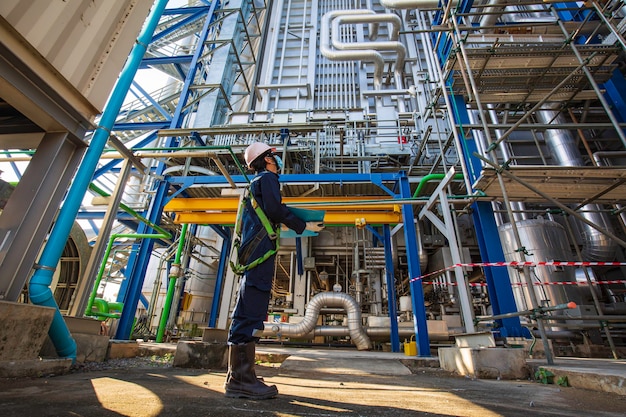 Macho para ser trabalhador da tubulação de inspeção visual e usinas de energia de válvula