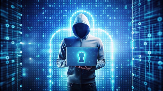 macht einen Computer-Virus-Angriff auf das Netzwerk-Server-System