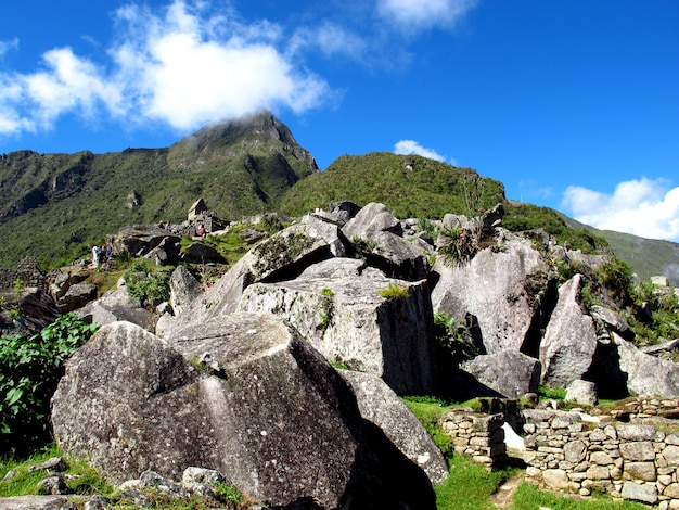 Machu Picchu é a capital do Império Inca na Cordilheira dos Andes, Peru, América do Sul