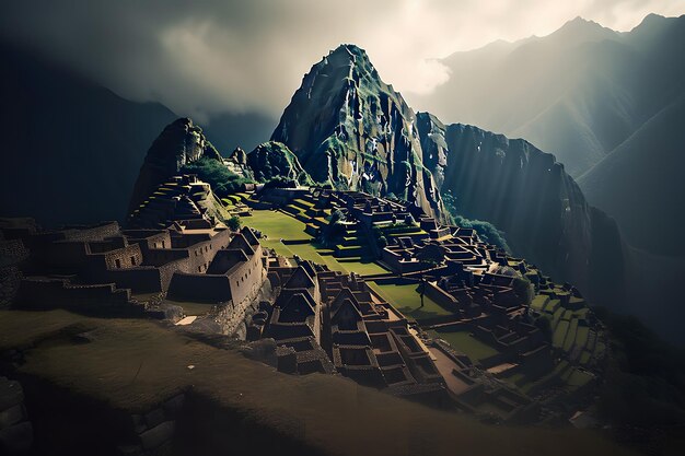 Machu Picchu, ein neuronales Netzwerk für ein peruanisches historisches Heiligtum, das von der KI generiert wurde