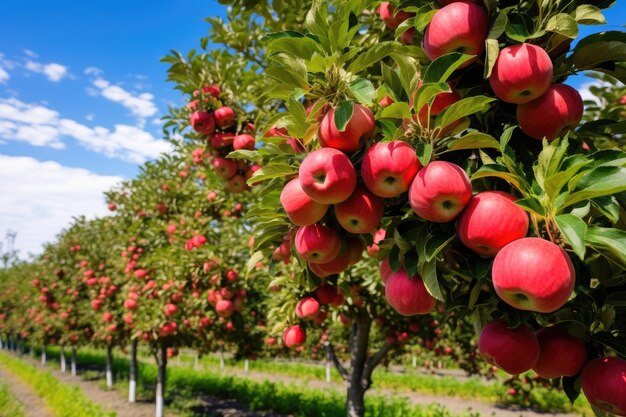 Macieiras Fuji no parque Hirosaki Ringo Apple