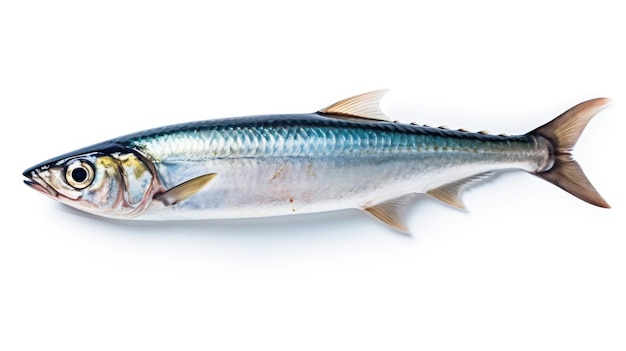 Un mackerel fresco aislado sobre un fondo blanco Mackerel del Atlántico Generativo Ai