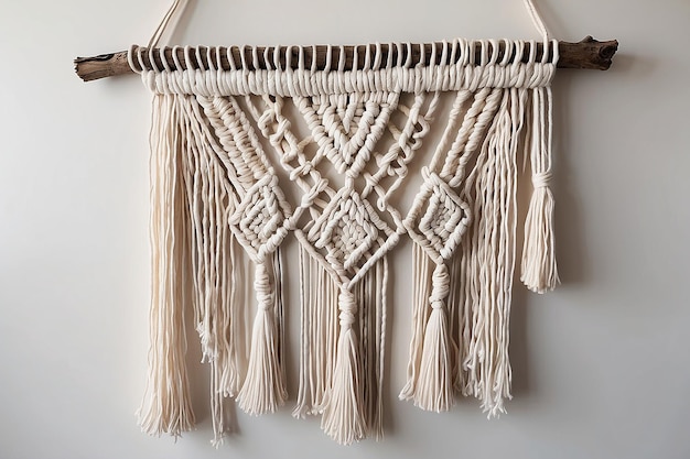 Macrame DIY pendurado na parede