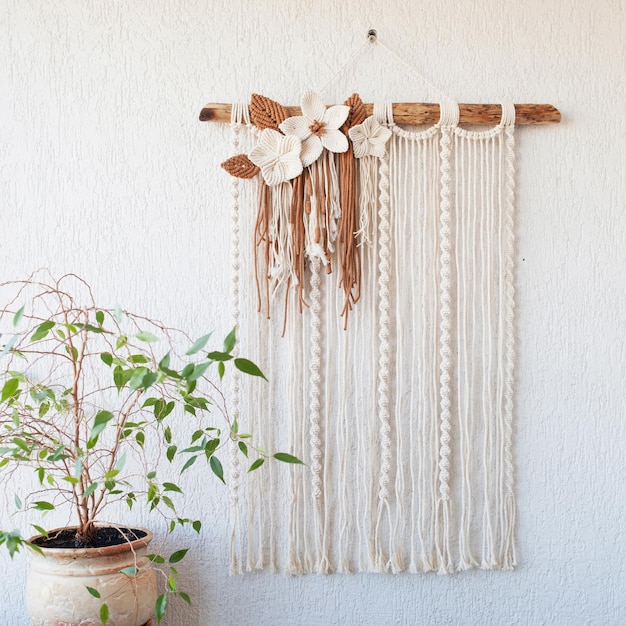 Macramé hecho a mano para colgar en la pared 100 algodón