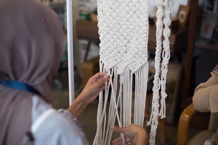 Foto macrame hecho a mano