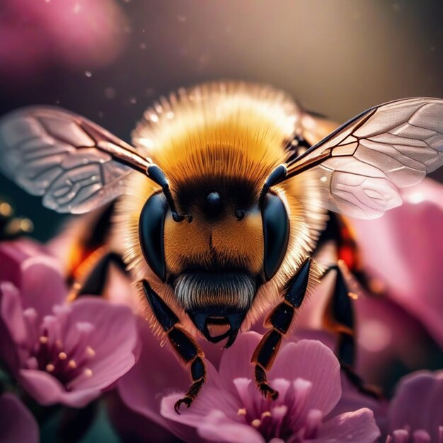 Macro de una abeja