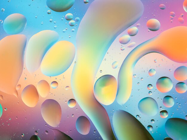 Macro de aceite mezclado con agua