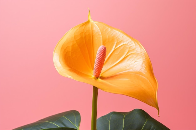 Foto macro amarillo calla planta forma flor abstracta rosa naturaleza verde fondo flor tropical