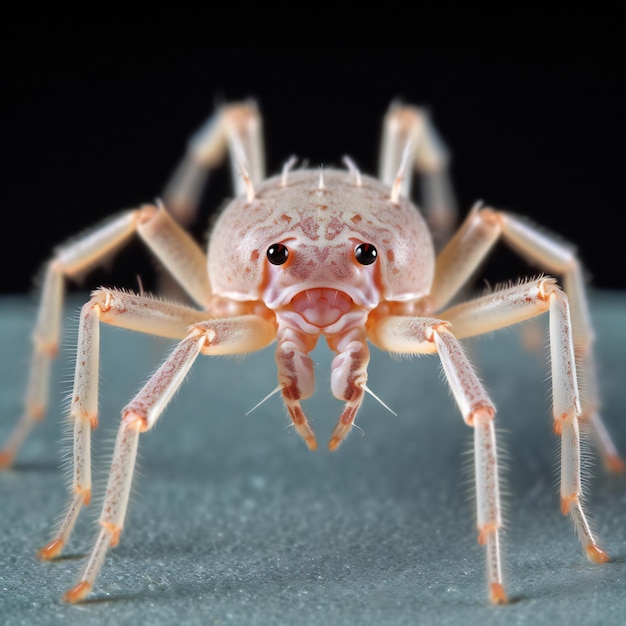 Macro de una araña aislada en un fondo negro Macro