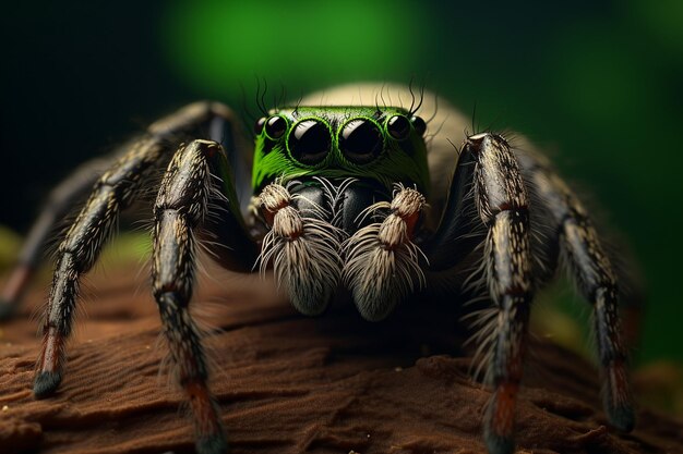 Macro de arañas saltando arañas insectos de Santa Claus de cerca en la licencia en la naturaleza