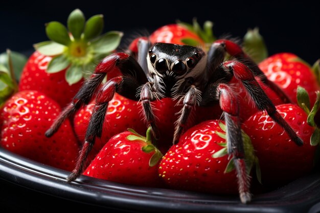 Foto macro de arañas saltando arañas insectos de santa claus de cerca en la licencia en la naturaleza