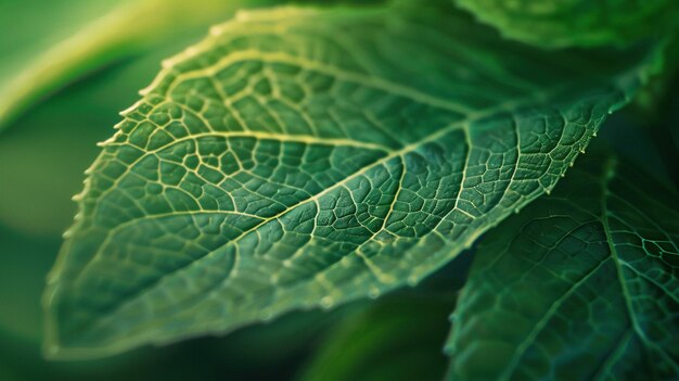 Macro-Aufnahme von Green Leaf Vein Eco-Umwelt mit Copy Space Leaves Scene und Natur