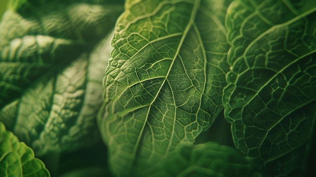 Macro-Aufnahme von Green Leaf Vein Eco-Umwelt mit Copy Space Leaves Scene und Natur