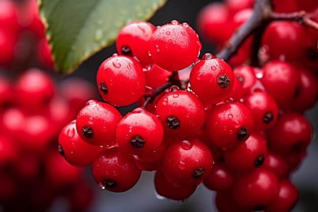 Macro de bayas rojas Generar Ai