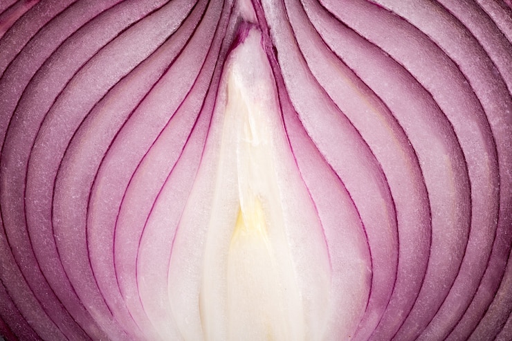 Foto macro cebola madura