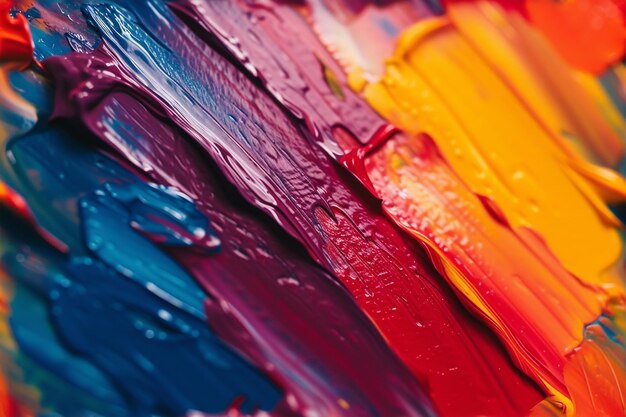 Macro close-up de diferentes cores pintura a óleo colorida