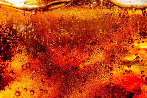 macro cola texturecola con hielo comida fondo cola primer plano elemento de diseño cerveza macro burbujas