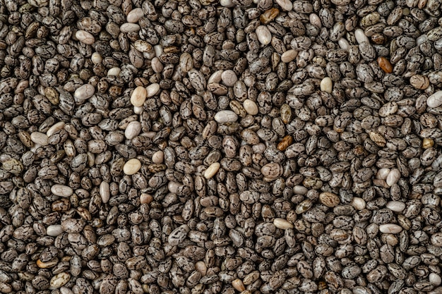 Macro de fundo ou textura de semente de chia preta