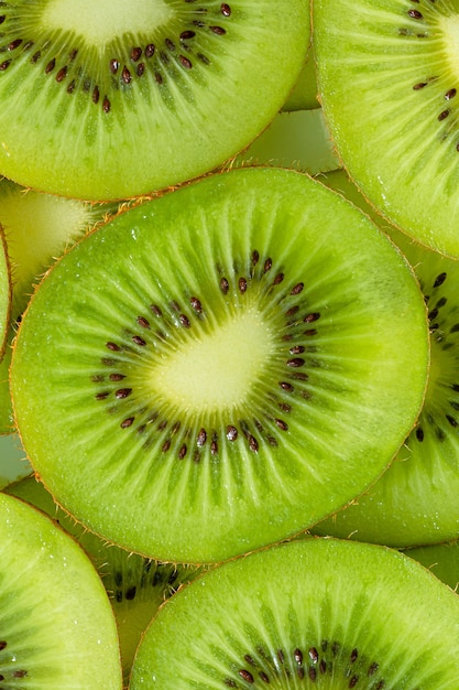 Macro de quivi Padrão de frutas de quivi Sobrecarga de fundo de comida saudável