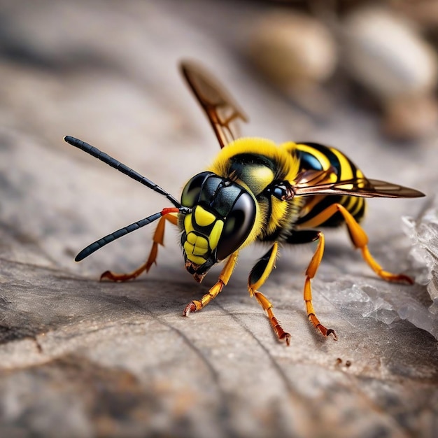 Foto macro de uma vespa