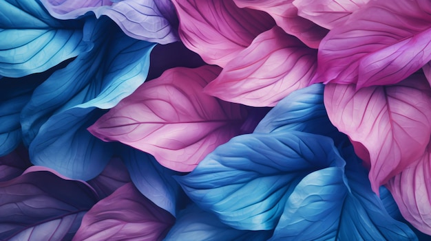 Macro folhas textura de fundo azul turquesa rosa