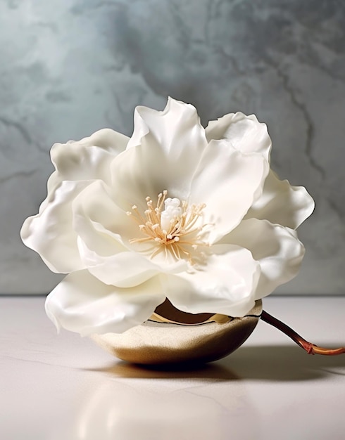 Macro de fondo de flores blancas de textura de pétalos blancos imagen de ensueño suave generada por ai