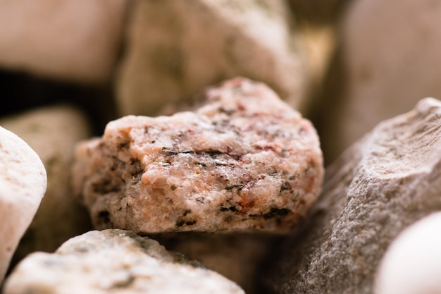 Macro foto decoración jardín piedras piedras blancas fondo