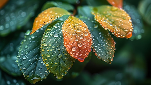 Macro gotas de lluvia capturadas generadas por la IA