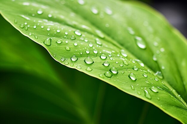 Macro de una hoja tropical verde