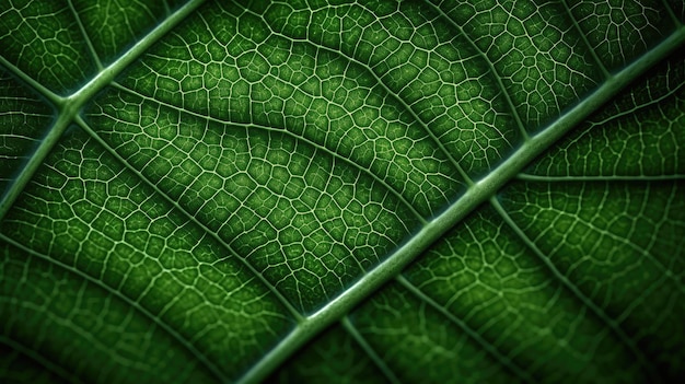 macro de hojas verdes Es un hermoso patrón de superficie por AI