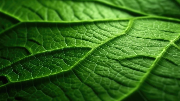 macro de hojas verdes Es un hermoso patrón de superficie por AI