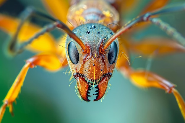 Macro de insectos de la hormiga del bosque Generar Ai