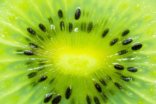 Macro kiwislice de kiwi em formato horizontal full frame Close up em Kiwi fruit