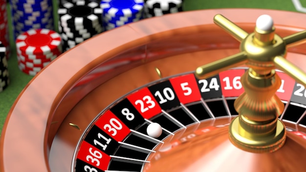 Macro de números de ruleta de casino y bola