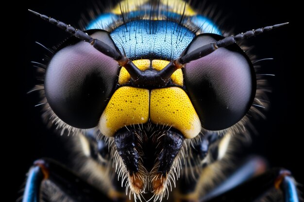 Foto macro en primer plano de la cabeza de la dama