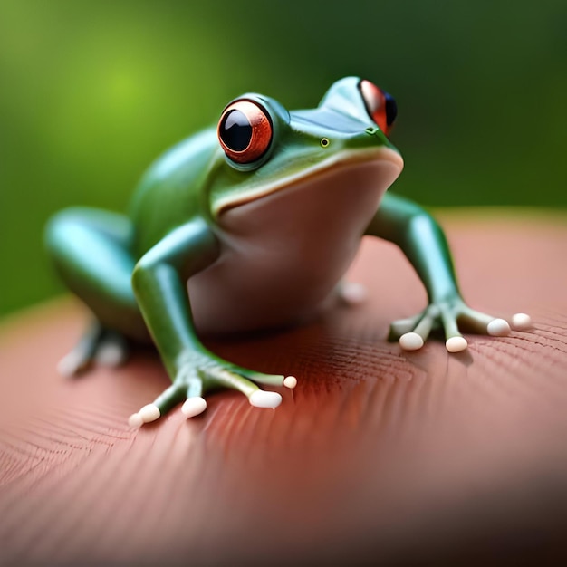 Foto macro de rana con hermoso fondo